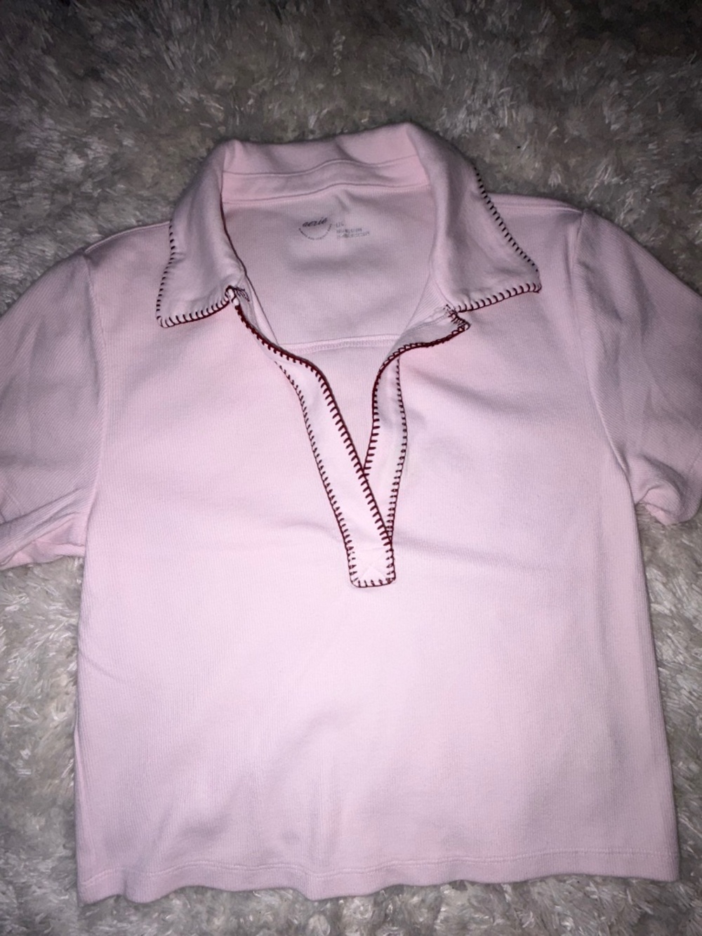 Aerie pink collared shirt